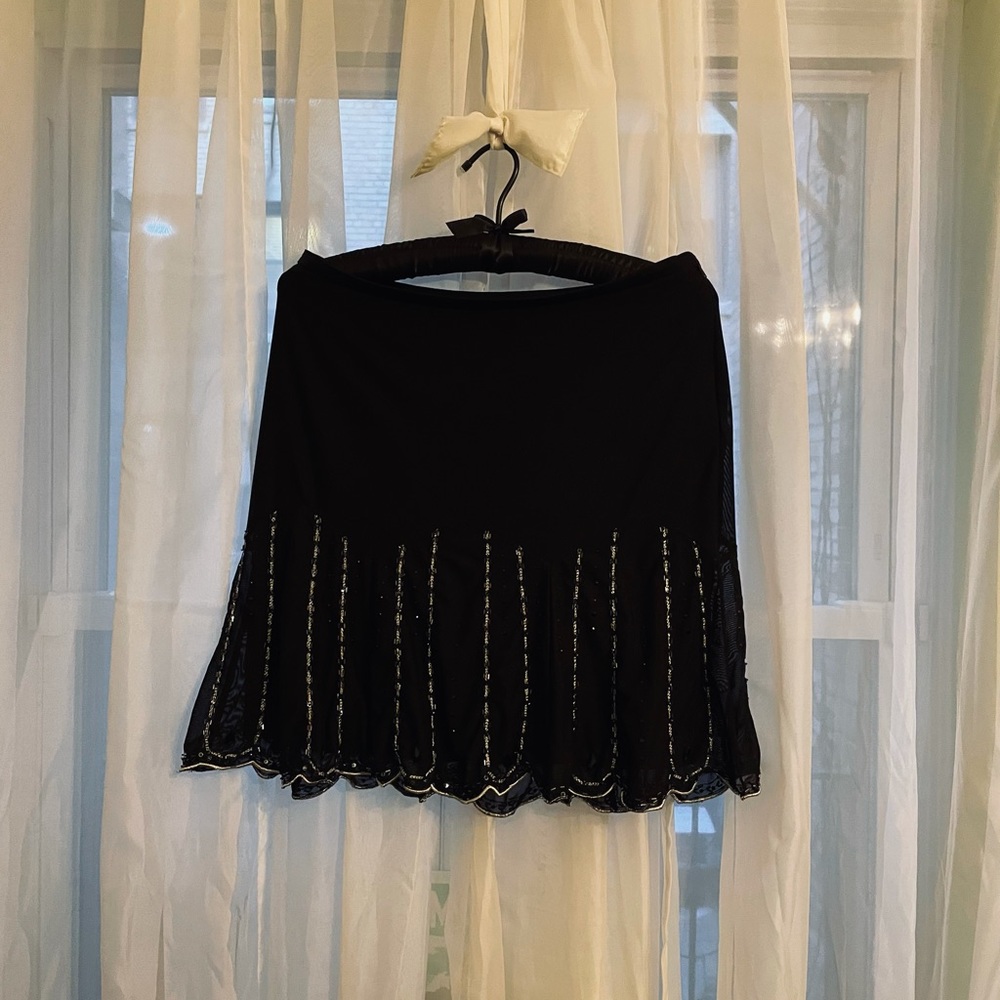 ❄️WINTER SALE: 
Silver Beaded Skirt, Sz 10, Side Zip, Vintage EXPRESS - Picture 5 of 16